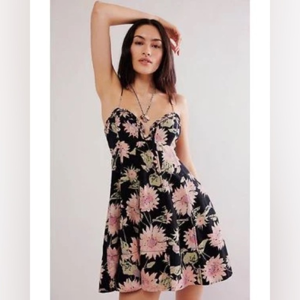 FREE PEOPLE NWT floral mini dress FLAWED but repairable
